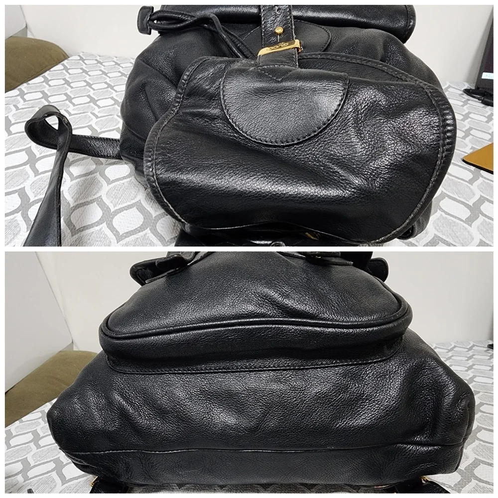 Gucci Vintage Leather Backpack Black